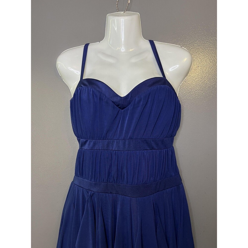 Kellé Dress Womens Medium Blue Sweetheart Ruffle Hanky Hem Hi-Low Formal